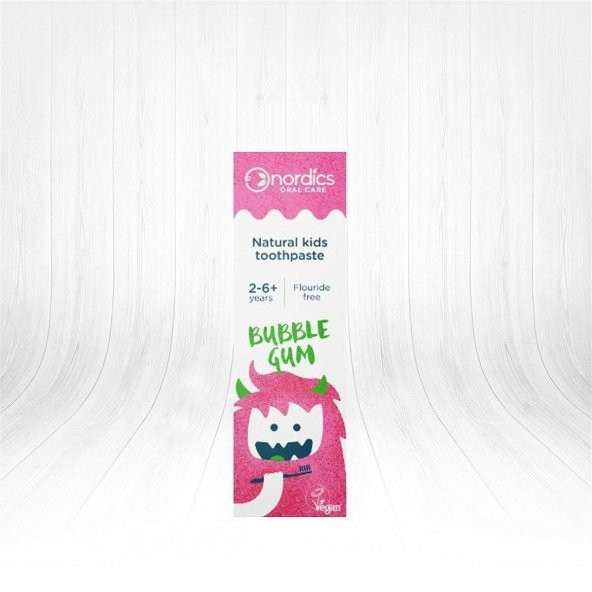 Nordics Florürsüz Doğal Çocuk Diş Macunu Çiklet Aromalı 50 Ml