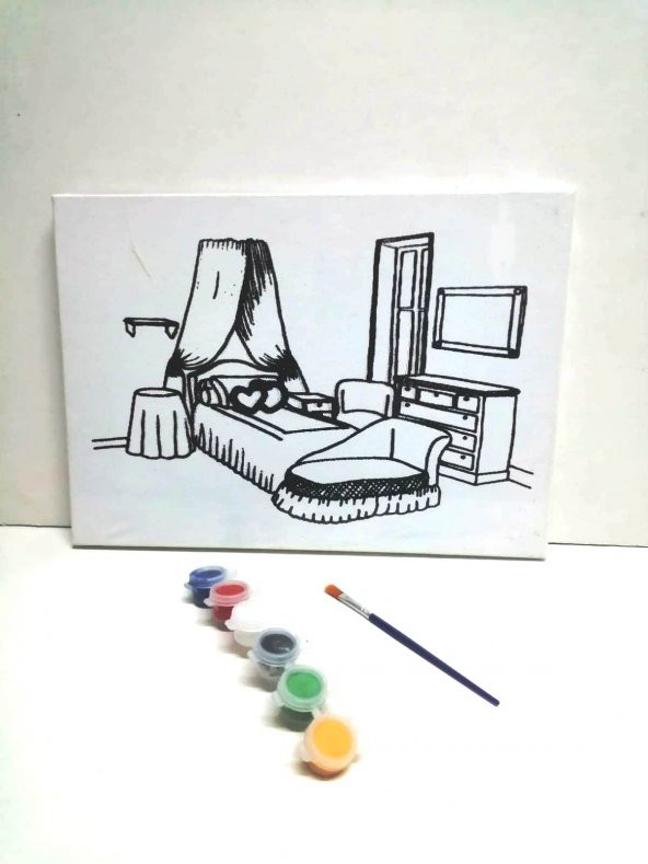 Hayal Sepeti Resimli Tuval Boyama Güzel Odam 25x35cm