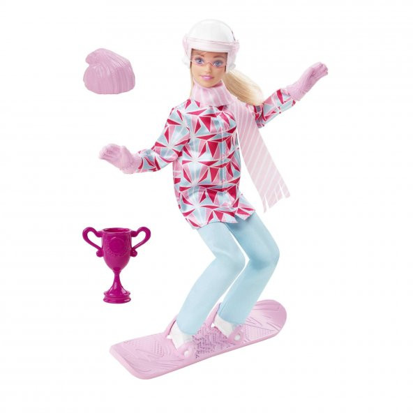 Orjinal Barbie Snowboard Sporcusu Manken Bebek HCN32 Orjinal Barbie Sporcu Bebek