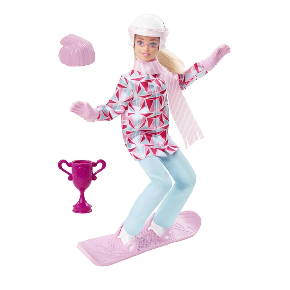 Orjinal Barbie Snowboard Sporcusu Manken Bebek HCN32 Orjinal Barbie Sporcu Bebek