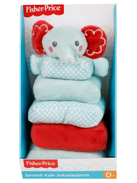 Orjinal Fisher Price Çıngıraklı Peluş Renkli Halkalar Eğitici Oyuncak Sevimli Kule Yapboz Fil - 3