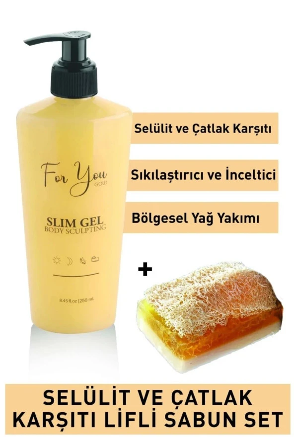 Slim Jel Inceltici - Sıkılaştırıcı - Yağ Yakıcı- Çatlak Karşıtı Ve Selülit Kremi & Kabak Lifli Sabun