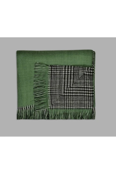 Love Fuchsia Underwear Çift Taraflı Ekoseli Yünlü Omuz Şalı - 70x190cm - Kışlık Şal ürün görseli 1