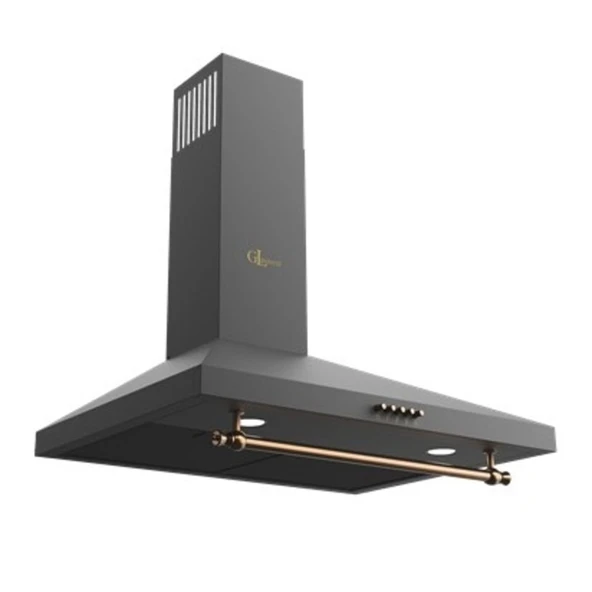 Glgeneral GLD 039RS 90 Cm Siyah Rustik Metal Duvar Tipi D Enerji Ankastre Davlumbaz ürün görseli 1