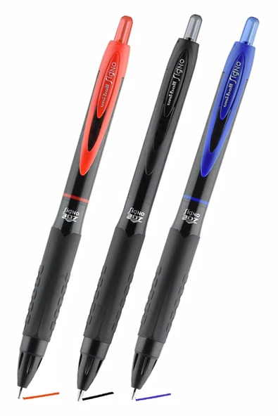 Siyah Mavi Kırmızı Pilot Kalem Signo 307 3 Adet Uniball Basmalı Pilot Kalem 0.5 mm Roller Uçlu Pilot Kalem İnce Uçlu ürün görseli 1