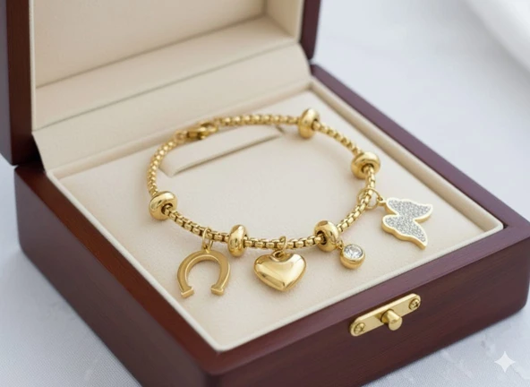 Akfecan Çelik Kelebekli Bileklik ürün görseli 1