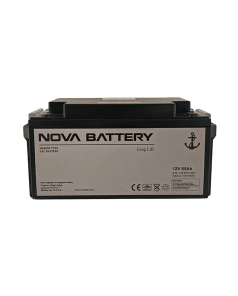 NOVA 12V 65AH MARİN JEL AKÜ (YENİ ÜRETİM) ürün görseli 1