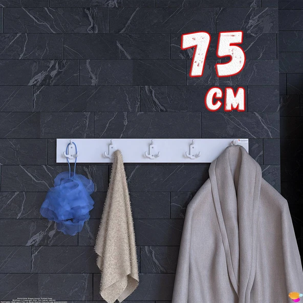 Modilayn ARI 9 Kancalı Banyo Askısı 3' lü Set 36,4x9,6cm Şık Tasarım Ekstra Düzen ve Yer Tasarrufu ürün görseli 1