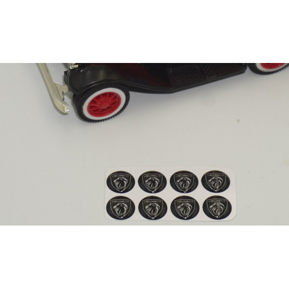 Peugeot Yeni Nesil Aslan Logo Jant Torpido Direksiyon 11mm Damla Sticker Logo Seti - 4
