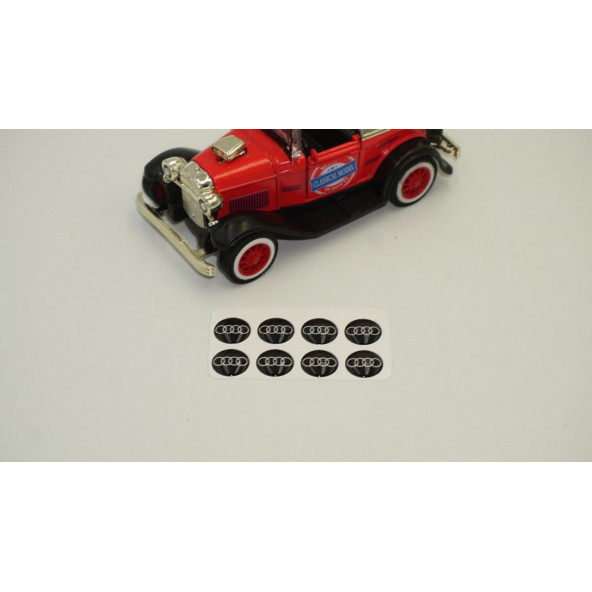 Audi Logo Jant Torpido Direksiyon 12mm Damla Sticker Logo Seti - 3