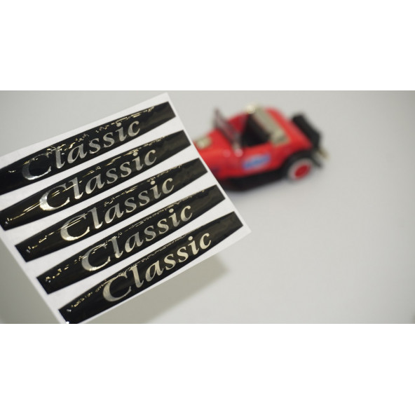 Classic Logo Metalize Kapı Kolu 5 Li Damla Desen Sticker Set