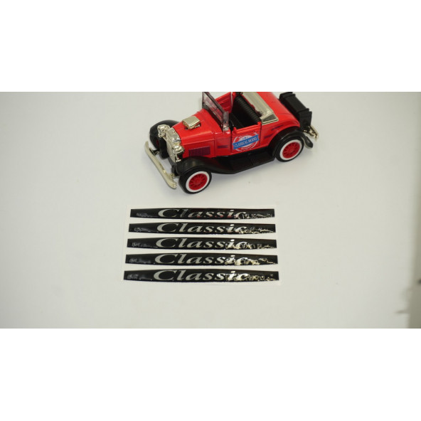Classic Logo Metalize Kapı Kolu 5 Li Damla Desen Sticker Set - 2