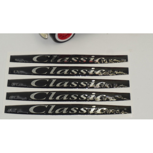 Classic Logo Metalize Kapı Kolu 5 Li Damla Desen Sticker Set - 4
