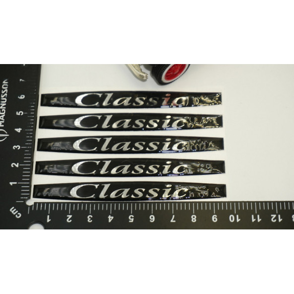 Classic Logo Metalize Kapı Kolu 5 Li Damla Desen Sticker Set - 6