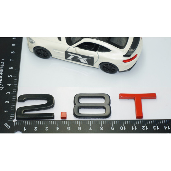 DK Tuning 2.8 T Bagaj Siyah Kırmızı 3M Yazı Logo Audi İle Uyumlu - 4