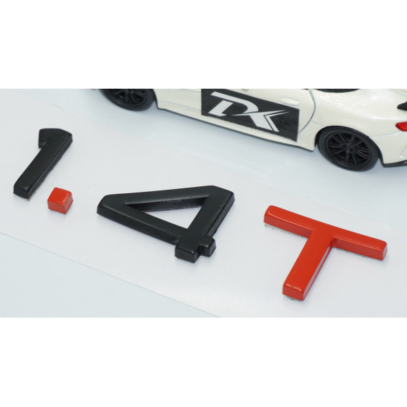 DK Tuning 1.4 T Bagaj Siyah Kırmızı 3M Yazı Logo Audi İle Uyumlu - 3