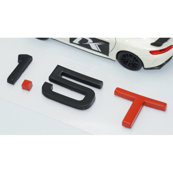 DK Tuning 1.5 T Bagaj Siyah Kırmızı 3M Yazı Logo Audi İle Uyumlu - Resim 3