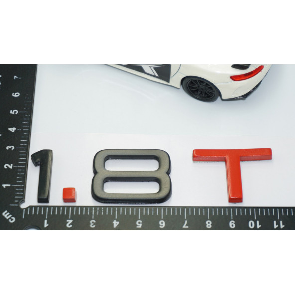 DK Tuning 1.8 T Bagaj Siyah Kırmızı 3M Yazı Logo Audi İle Uyumlu - Resim 4