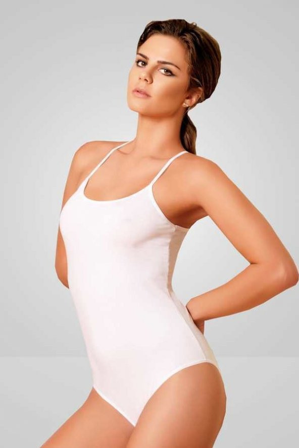 Berrak 2082 Likralı İnce Askılı Çıtçıtlı Body - 2