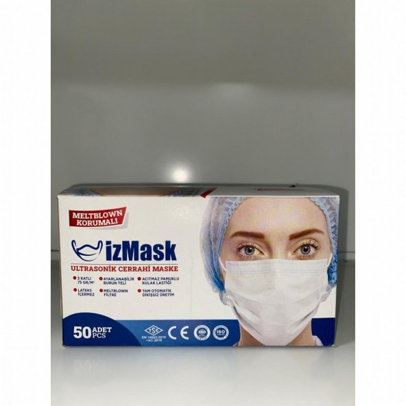 HİTS MASKE Yeni Nesil Maske 50 Adet 10 Lu Özel Ambalajlı Beyaz Renk İpli - 2