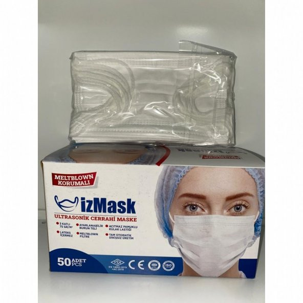 HİTS MASKE Yeni Nesil Maske 50 Adet 10 Lu Özel Ambalajlı Beyaz Renk İpli - 4
