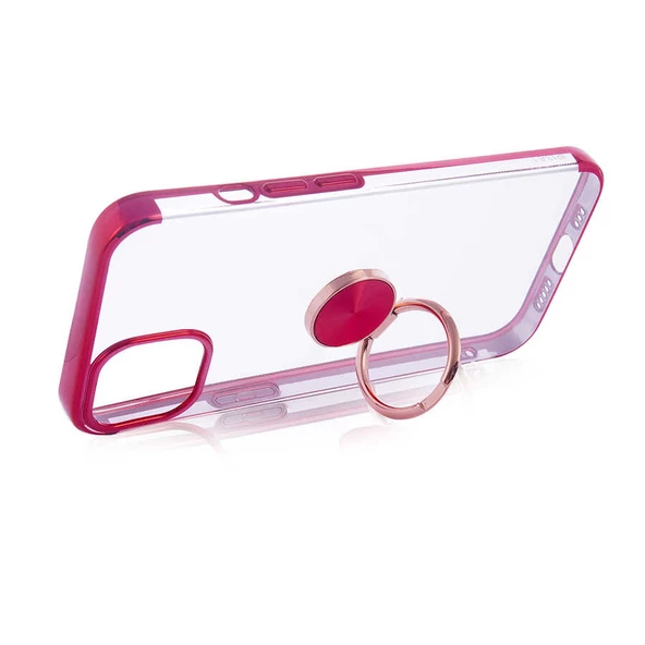 iPhone 13 Kılıf Zore Gess Kenarları Renkli Yüzük Aparatlı Kılıf - Resim 7