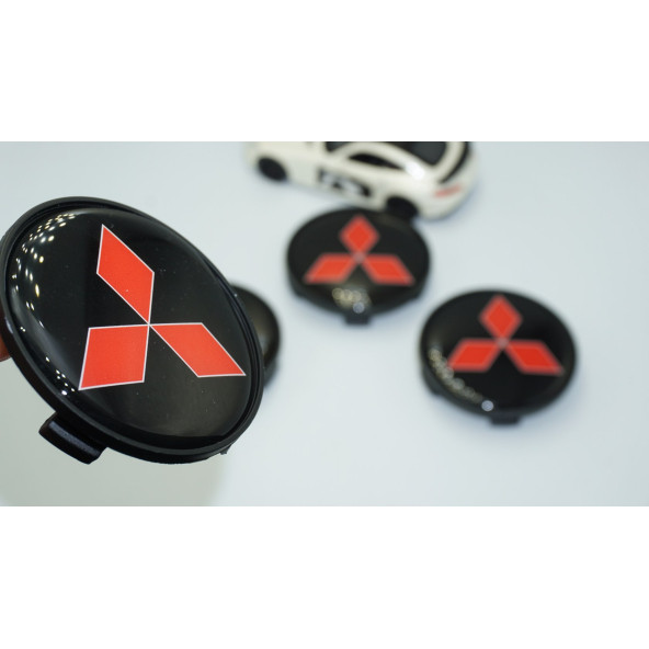 DK Tuning Mitsubishi Siyah Kırmızı Jant Göbeği Kapak Seti 68mm ürün görseli 1