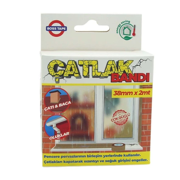 Boss Tape Pencere Pervaz Çatlak Kapama Bandı Çatı,Baca,Oluklar 38mmx2Mt - 4
