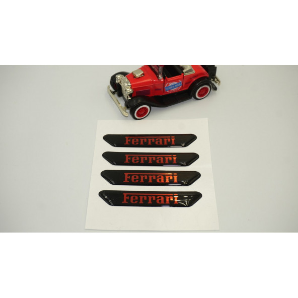 Ferrari Logo Kapı Kenarı Koruma Metalize Damla Desen 3M Band - Resim 2