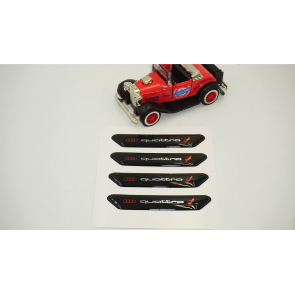 Audi Quattro Gecko Logo Kapı Kenarı Koruma Metalize Damla Desen 3M Band - 2