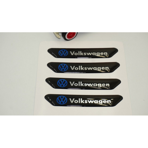 Volkswagen Logo Kapı Kenarı Koruma Metalize Damla Desen 3M Band - 3