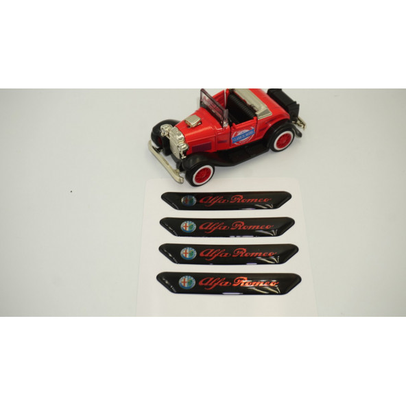 Alfa Romeo Logo Kapı Kenarı Koruma Metalize Damla Desen 3M Band - 2