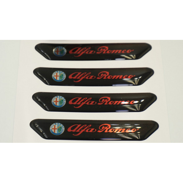 Alfa Romeo Logo Kapı Kenarı Koruma Metalize Damla Desen 3M Band - 4