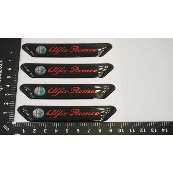 Alfa Romeo Logo Kapı Kenarı Koruma Metalize Damla Desen 3M Band - 6