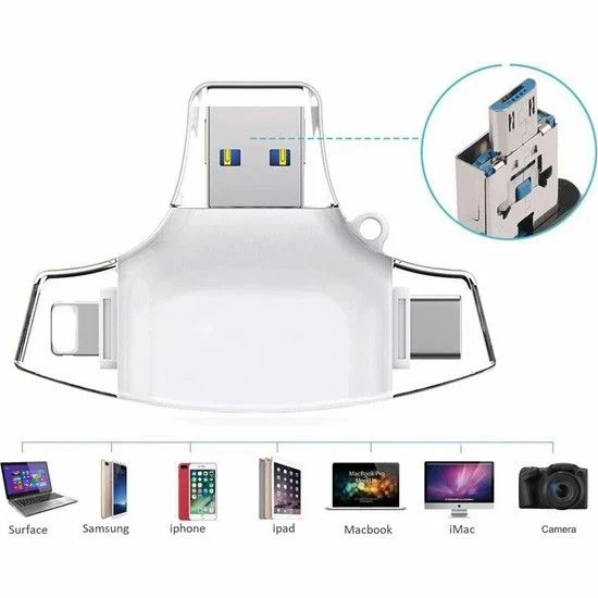 DAYTONA HC06-B ÇOK FONKSİYON USB FLASH,İOS-PC,BEYAZ - Resim 2