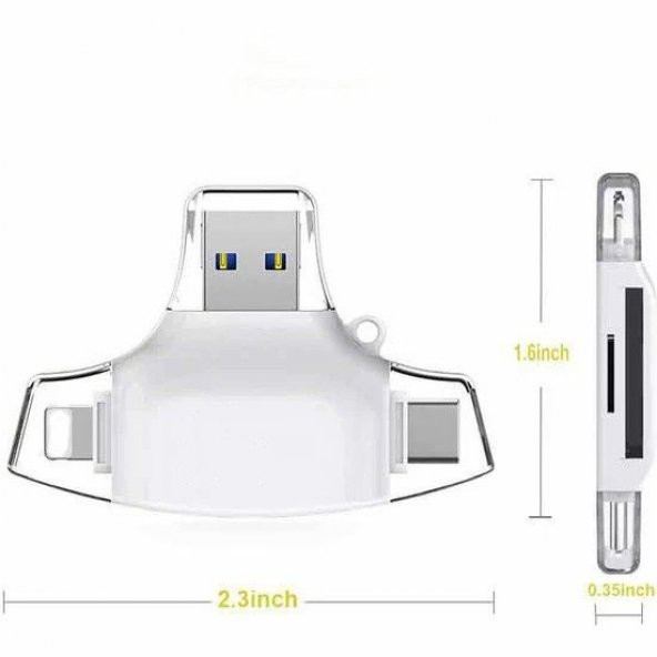 DAYTONA HC06-B ÇOK FONKSİYON USB FLASH,İOS-PC,BEYAZ - 3