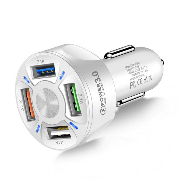 Araç Hızlı Şarj 4 USB 7 A Çoklu Hızlı Şarj Adaptörü - 2