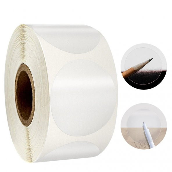 1500 Adet - 30mm x 30mm PP Şeffaf Oval Etiket - 2
