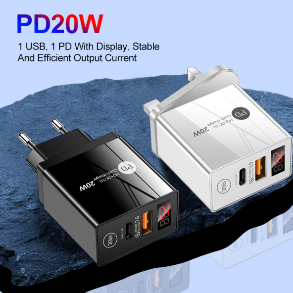 Zuidid 20W Pd + USB Hızlı Şarj LED Göstergeli - 4