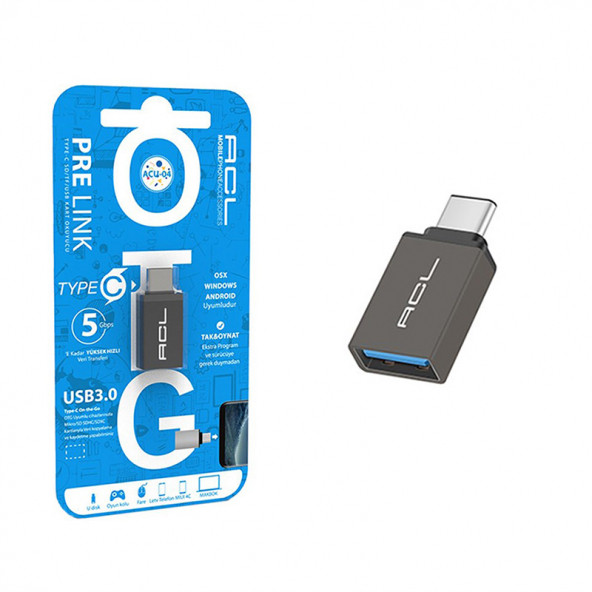 MİNİ TYPE C OTG USB DONUSTURUCU 1 ADET - SİYAH