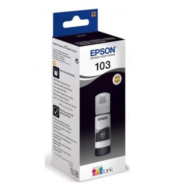 Epson 103 EcoTank L3210 Siyah Orjinal Mürekkep Kartuşu C13T00S14A 65Ml. - 1