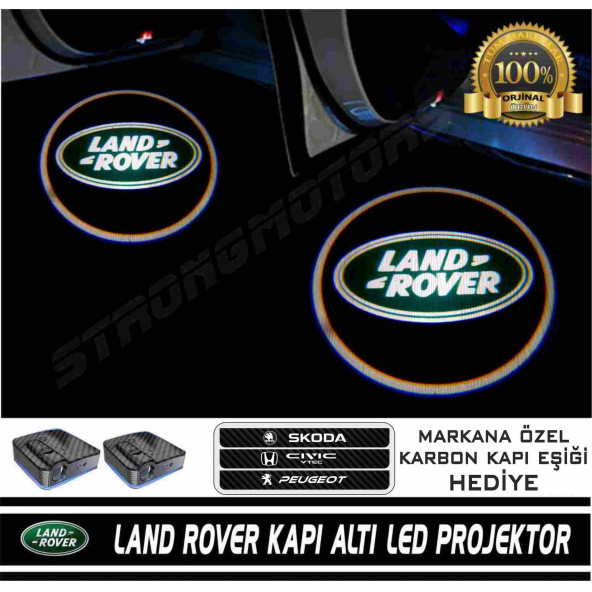 Land Rower Araçlar İçin Pilli Yapıştırmalı Kapı Altı Led Logo-Projektör ( 2 Adet)