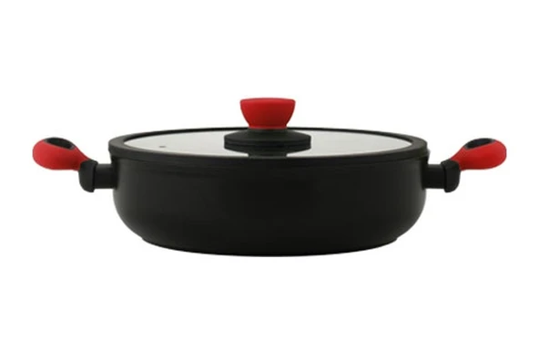 Colorgy Diamond Pro 26 Cm Sığ Tencere Kırmızı Renkli