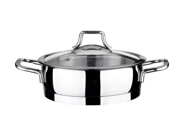 Vita Cam Kapaklı Çelik Sahan 18Cm Vıt1316Shk18