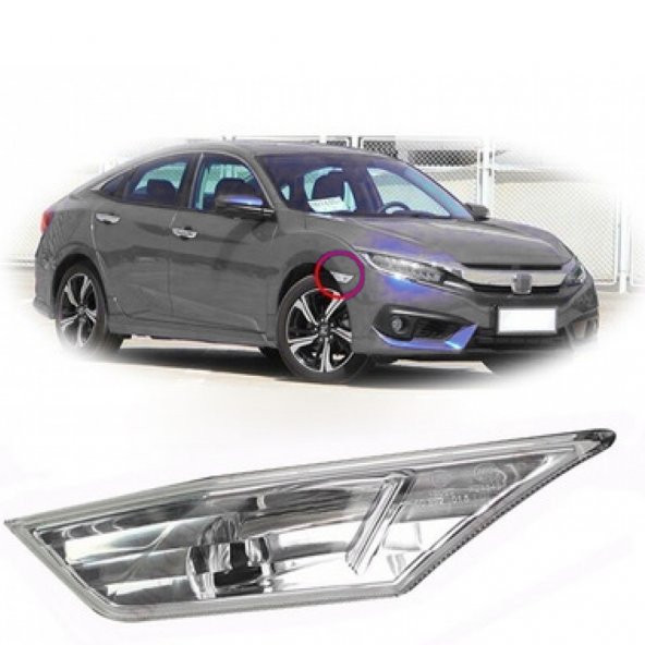 HONDA CİVİC ÇAMURLUK SİNYAL LAMBASI 20162020 MODELLER SAĞ TARAF