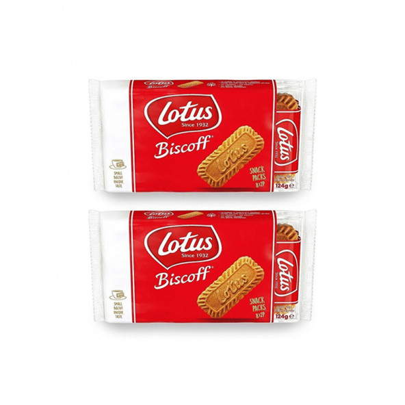 LOTUS Biscoff Snack Karamelize Bisküvi 124 gr X2ADET