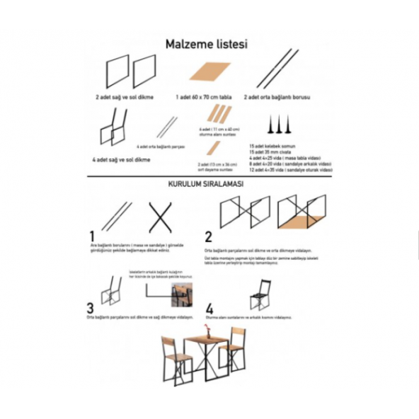 Balkon - Mutfak Masa Sandalye 2 Kişilik - 5