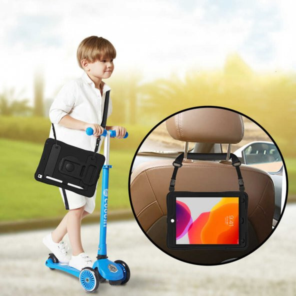 iPad 10.2 2021 (9.Nesil) Kılıf Kalem Bölmeli Defender Tablet Zırh Silikon - 7