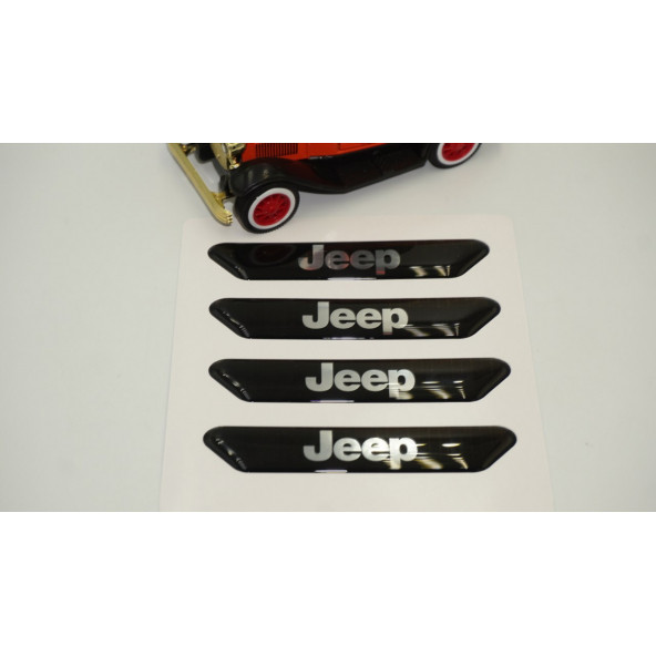 Jeep Logo Kapı Kenarı Koruma Metalize Damla Desen 3M Band - 3