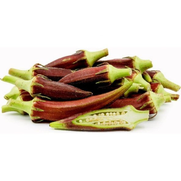 Eko Paket 25 Tohum Nadir İthal Kırmızı Bamya Tohumu - Resim 3